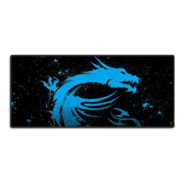 Imagem de Mouse Pad Grande 90X40 Couro Gamer Desk Pad Dragão Azul Jogo - Excelên