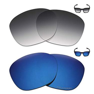 Imagem de Mryok+ 2 pares de lentes polarizadas de substituição para óculos de sol Oakley Garage Rock – Cinza dégradé Tint/Azul Pacífico