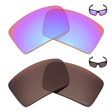 Imagem de Mryok+ 2 pares de lentes polarizadas de substituição para óculos de sol Oakley Eyepatch 2 – Rosa cobalto/marrom bronze