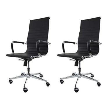 Imagem de Kit 2 Cadeiras De Escritório Presidente Charles Eames Eiffel Preta