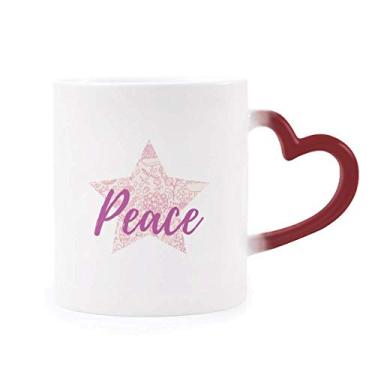 Imagem de Caneca de flor em pó para desenho de plantas com tinta sensível ao calor Copo de grés que muda de cor vermelha