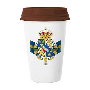 Imagem de Suécia Nacional Emblema Caneca com Símbolo de Café Copo Cerâmico Copo de Cerâmica