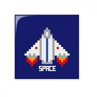 Imagem de Azulejo de cerâmica brilhante Space Ship Take Off Universe Pixel vitrificado Pedra adornada