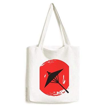 Imagem de Bolsa de lona com ilustração de pintura de pincel japonesa, bolsa de compras casual