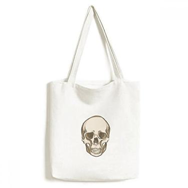 Imagem de Bolsa de lona com ilustração de caveira humana, bolsa de compras, bolsa casual