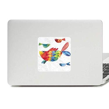 Imagem de Adesivo de vinil para laptop com desenho animado de peixe colorido para decoração de PC