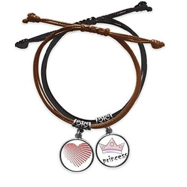 Imagem de DIYthinker Pulseira Red Radiate Dots para Dia dos Namorados Corrente de Mão Pulseira de Couro Princesa
