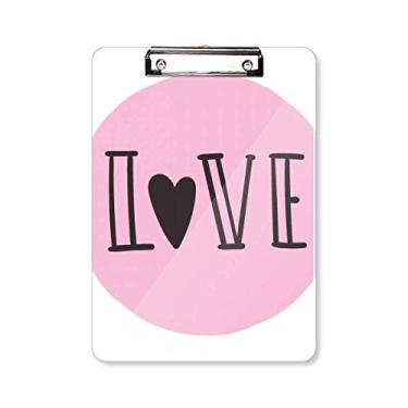Imagem de Pasta de prancheta com citação Pink Love A4