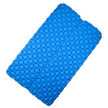 Imagem de C/H Tapete de acampamento, colchão inflável ultraleve para 2 pessoas, tapete de dormir portátil para acampamento ao ar livre, acampamento, caminhada, compacto, impermeável, rápido inflável para mochilão, trilha, bolsa de armazenamento