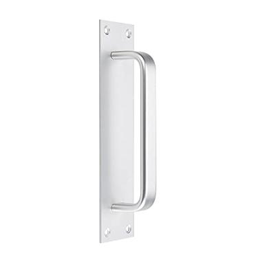 Imagem de Puxador da porta de correr Puxador da porta da sanita anti-fogo Placa de puxar da porta corta-fogo Porta de segurança Puxador da casa de banho sem desvanecimento, prateado mate