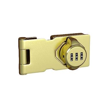 Imagem de Baoblaze Fechadura de combinação de armário, fechadura de ferrolho com senha, fechadura de porta de armário sem chave com parafusos, fechadura de privacidade, Ouro