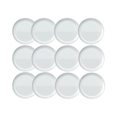 Imagem de Nadir Figueiredo Opaline Blanc 27cm - Kit de 12 Pratos de Jantar Modernos de Vidro Temperado Reutilizável e Lavável na Máquina