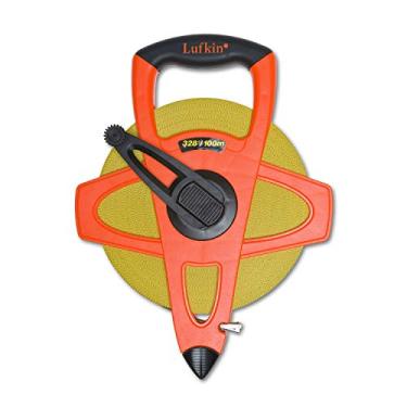 Imagem de Crescent Lufkin 1/2" x 100 m/328' Hi-Viz laranja fibra de vidro SAE/fita m trica dupla face medida - FM100 CME, laranja/preto