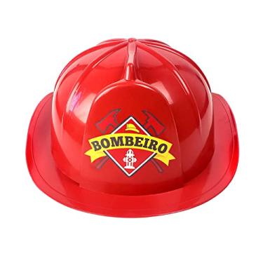 Imagem de Kit Capacete de Bombeiro Infantil Adulto Para Festa Fantasia Chapéu Vermelho para Crianças (2 unidades)