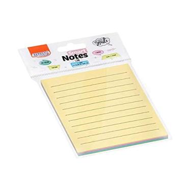 Imagem de Bloco Adesivo Smart Notes Line 76x102mm Pautado Pastel Colorido Bloco com 100 Folhas, BRW