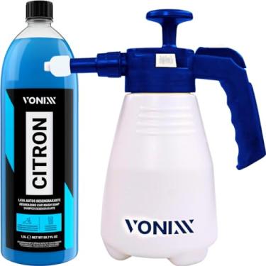 Imagem de SNOW FOAM GERADOR DE ESPUMA E PULVERIZADOR MANUAL HÍBRIDO 2 EM 1 – 2L VONIXX + SHAMPOO CITRON 1,5L VONIXX