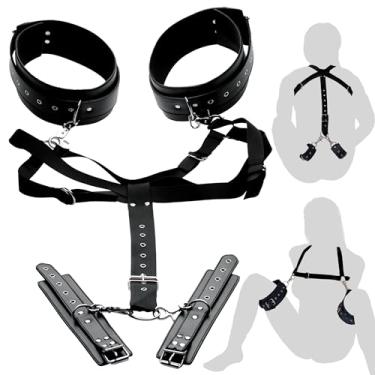 Imagem de Master Series Arnês de coxa Acquire de fácil acesso com punhos, preto (AE801)