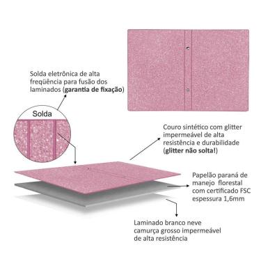 Imagem de Album Fotográfico 15X21/80 Fotos Glitter Dourado Glamour