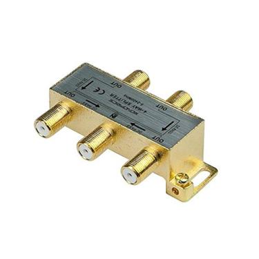 Imagem de Monoprice Divisor de cabo coaxial premium 110015 de 4 vias tipo F para antena de TV a cabo VCR (110015)
