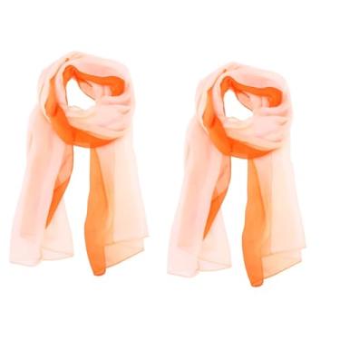Imagem de 2 Unidades lenços para mulheres elegantes lenço feminino para senhoras lenços femininos lenço chiffon feminino lenço de praia feminino lenço de praia da moda gaze xaile Senhorita