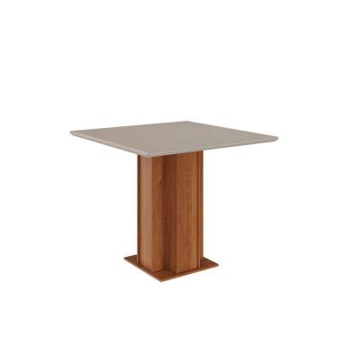 Imagem de Mesa para Sala de Jantar 95cm Tampo Mdf/Vidro Sophia Cinamomo/Off White