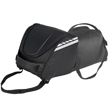Imagem de WHYUNM26 Bolsa impermeável para motocicleta, bolsa de grande capacidade, multifuncional, inclinada, tira refletiva de poliéster, bolsa com gancho frontal