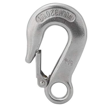 Imagem de Keenso Gancho deslizante, gancho deslizante durável de aço inoxidável, com trava de segurança, barco a remo, acessório de caiaque (14 cm)