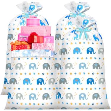 Imagem de DecorWoo Saco de presente jumbo de 121 cm para chá de bebê, sacos de presente gigantes para presentes enormes, sacos de embrulho grandes, bolsa de presente de plástico grande para chá de bebê,