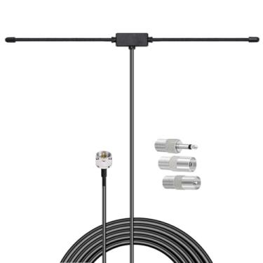 Imagem de Antena dipolo de rádio FM de 5 m para receptor estéreo interno Pioneer Onkyo Yamaha Marantz Bose sistema de música Wave, rádio FM, receptor estéreo para casa, receptor de áudio e vídeo em casa