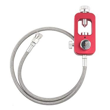 Imagem de Adaptador de válvula de mergulho IORMAN DIN 4500psi de alta pressão PCP Paintball HPA estação de enchimento de tanque, Stainless Steel Braided-Red