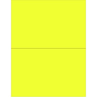 Imagem de Etiquetas fluorescentes de alta luz cor neon de 21 x 11 polegadas para impressora a laser e jato de tinta (amarelo fluorescente, 21,5 cm x 13,5 cm - 2 por página | 200 etiquetas)