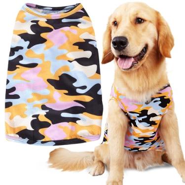 Imagem de Uadonile Camisetas de resfriamento para cães, roupas UV de malha de verão para meninos pequenos, médios, grandes, camiseta de sol de secagem rápida para cães PP