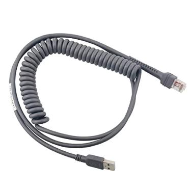 Imagem de Cabo USB para scanner de código de barras RJ45 para leitor de código de barras Zebra Motorola Symbol Zebra (3 m/9,84 pés com porta USB bobinada)