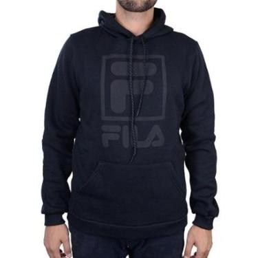 Imagem de Blusa Masculina Fila Moletom Stack com Capuz Preto - F11HT102.160-Masculino