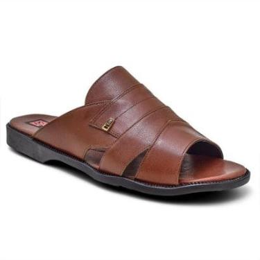 Imagem de Sandalia Masculina Couro Conhaque Extra Conforto Granado 408-Masculino