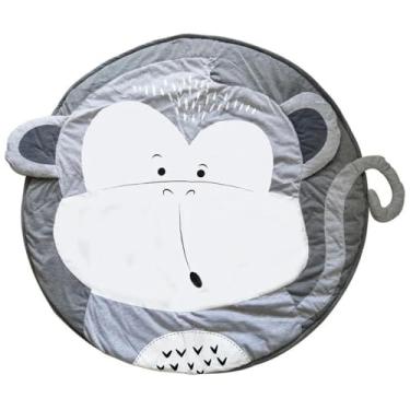 Imagem de Tapete Infantil Multifuncional Redondo para Berçário, Decoração de Quarto e Diversos Ambientes, Feito em Algodão Extra Macio com Desenho de Bichinhos
