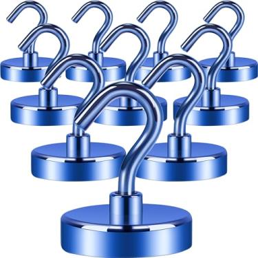 Imagem de Neosmuk Ganchos magnéticos resistentes, ímã forte com gancho para geladeira, ganchos industriais de super neodímio extra forte para pendurar, gancho magnético para caixa de ferramentas, cruzeiro,