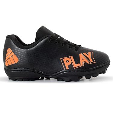 Imagem de Chuteira Society Infantil Play Profissional (31, Preto-Laranja)