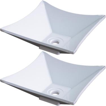 Imagem de Kit 02 Cubas De Apoio Lux Banheiro Lavabo C01 L30 Branco