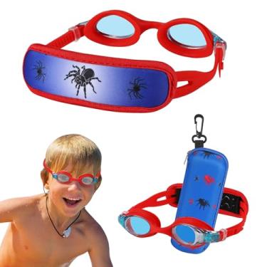 Imagem de HYDROCOMFY Óculos de natação infantil 3/4/5/6 anos, óculos de natação para crianças 4-7, óculos de aranha vermelho/azul para crianças 3-6