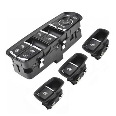 Imagem de IKUESM compatível com Porsche Panamera Cayenne Macan Passageiro lado do motorista janela elétrica botão de controle do elevador de vidro 10-2018 acessórios para carro(SET 2)