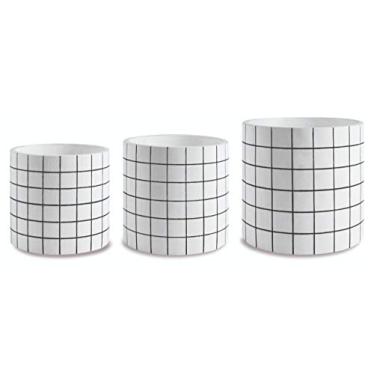 Imagem de KIT CACHEPOT BRANCO EM CIMENTO - 3 PCS
