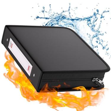 Imagem de ZOOPIP Fichário de 3 anéis à prova de fogo com zíper, anéis D de 5 polegadas comporta 450 folhas de 21,6 cm x 28 cm (A4), compatível com protetores de página transparente, rede embutida e suporte de