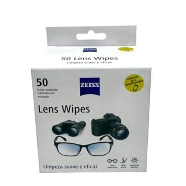 Imagem de Lenços de limpeza de óculos zeiss lens wipes 50 pré umedecidos