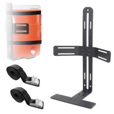 Imagem de Suporte para refrigerador de água, suporte de balde de refrigerador de água de aço de 5 galões para trailer, caminhão, carrinho, UTV, cortador de grama, trailer paisagístico e acampamento.
