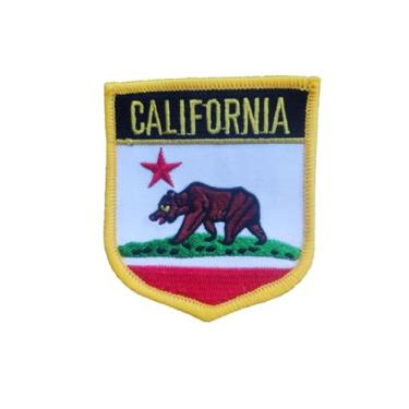 Imagem de Ruoming 1 PÇ Patch de bandeira da Califórnia bordado a ferro ou costurado, tático, militar, bandeira do estado nacional (Califórnia)