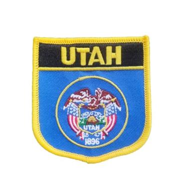 Imagem de Ruoming 1 PÇ Patch de bandeira de Utah bordado a ferro ou costurado, tático, militar, bandeira do estado nacional (Utah)