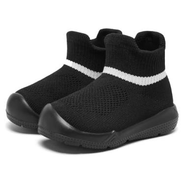 Imagem de MORENDL Pantufas infantis antiderrapantes para meninos e meninas, Preto puro, 6-9 meses