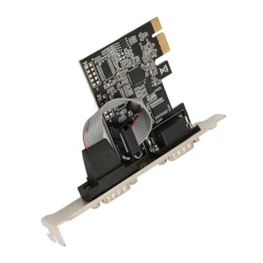 Imagem de Placa controladora de host serial PCIe RS232 para PCI Express 2 portas DB9 cartão de expansão de porta serial com chip ASIX AX99100, compatível com sistemas, suporte de tamanho completo