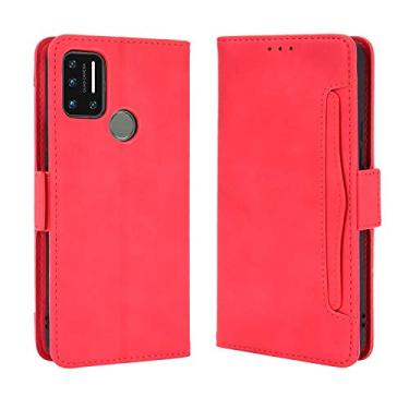 Imagem de Capa com compartimento para cartão para UMIDIGI A7, capa flip de couro para UMIDIGI A7, capa magnética retrô para celular, capa carteira com compartimentos para cartões